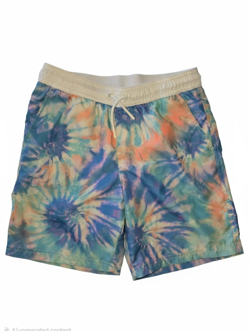 Cat & Jack Boy's Lined Swim Trunks, Tie-Dye Pattern